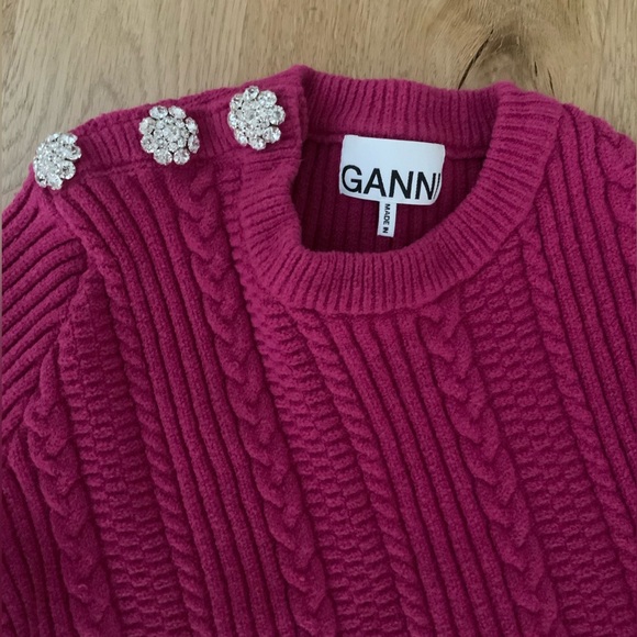 GANNI cable knit jumper top - Picture 8 of 14